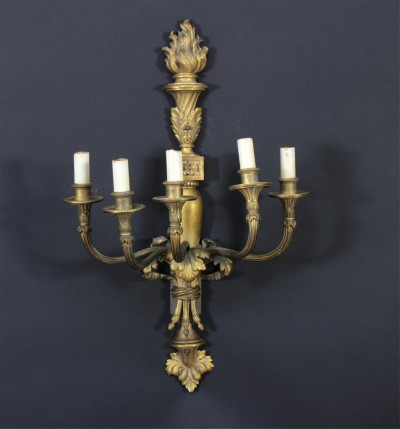 Image for Lot Louis XVI Style Ormolu 5-Light Sconce