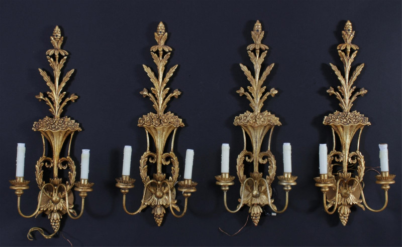 Set of Vaughan Classical Style Giltwood Sconces