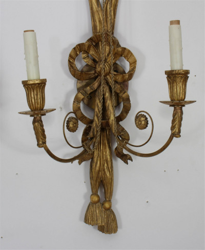 Pair of Regency Style Giltwood Eagle Sconces