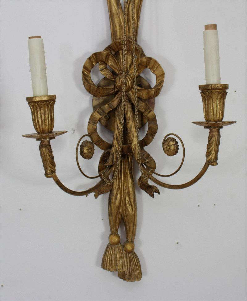 Pair of Regency Style Giltwood Eagle Sconces