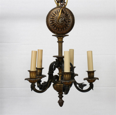 Image for Lot Louis XVI Style Ormolu 5-Light Chandelier