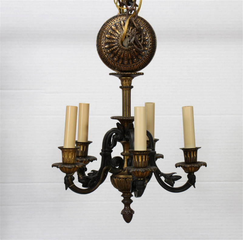 Louis XVI Style Ormolu 5-Light Chandelier
