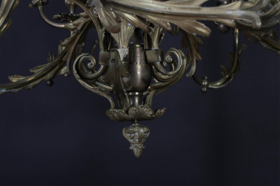 Louis XV Style Ormolu 14-Light Gasolier, 19th C