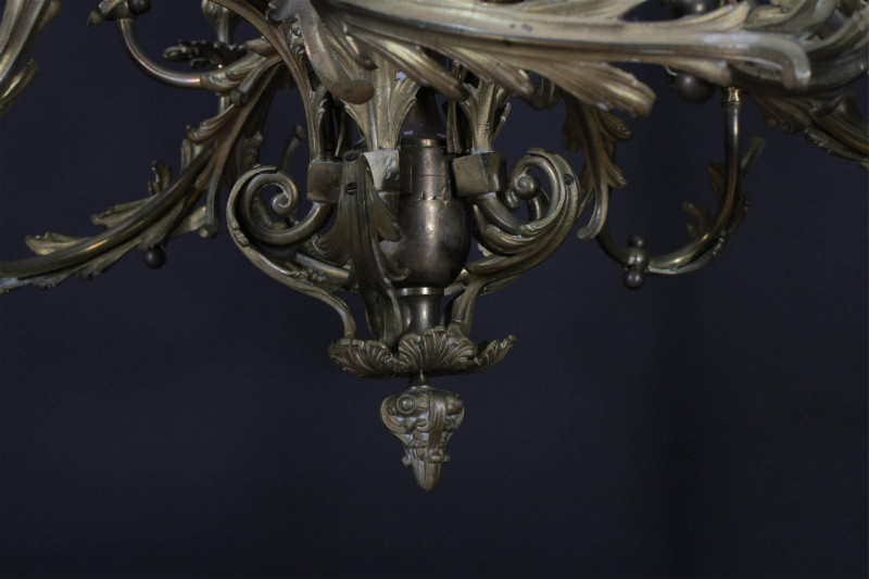 Louis XV Style Ormolu 14-Light Gasolier, 19th C