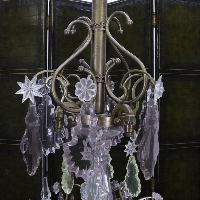 Louis XV Style Colored Glass 12-Light Chandelier