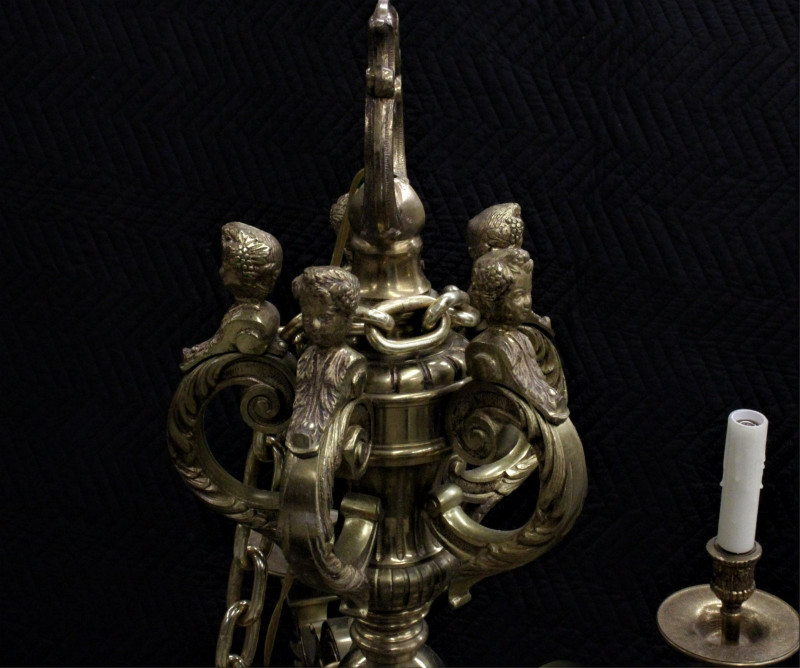 Large Regency Style Brass 25-Light Chandelier