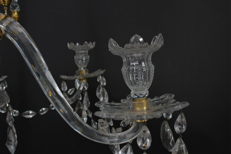 George III Style Cut Crystal Chandelier, 19th C