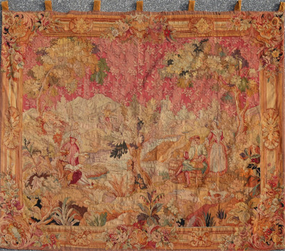 Image for Lot French Tapestry Pastoral & Figures Scene