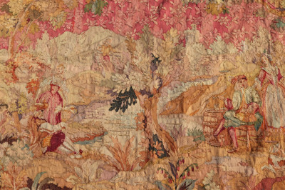 French Tapestry Pastoral & Figures Scene