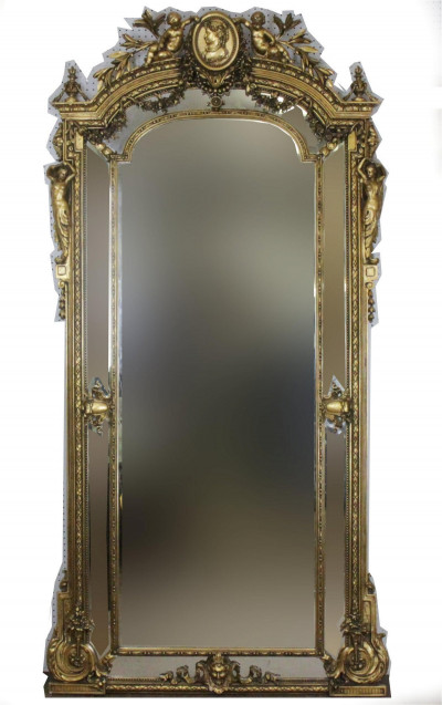 Image for Lot Neo-Classical Style Giltwood Pier Mirror