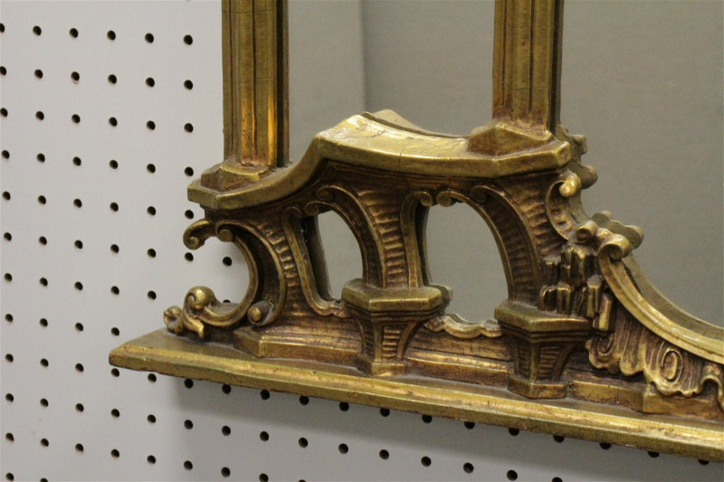 Large Carved & Gilded Triptych Mirror