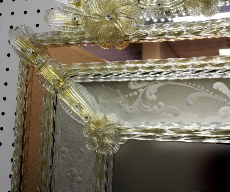 Venetian Etched & Molded Glass Mirror