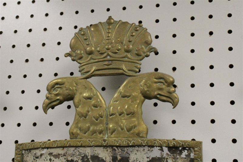German Brass Hapsberg Crest Armorial Mirror