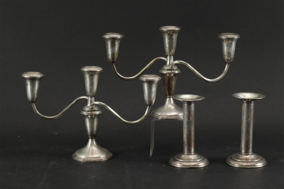 Image for Lot Reed & Barton Weighted Sterling Candlesticks