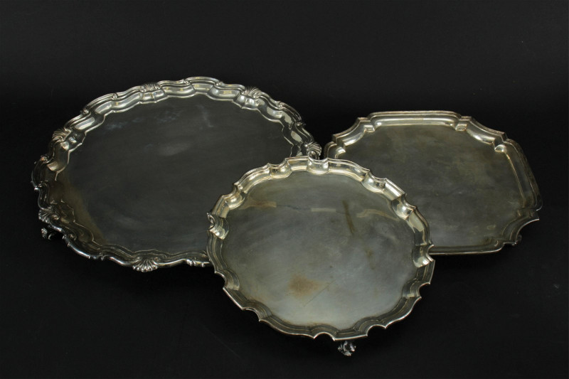 English Sterling Silver Salvers