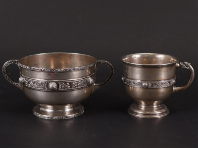 Image for Lot Mappin & Webb Sterling Silver Handled Cups, 1929