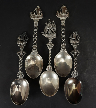 Image for Lot Group of 19th C Sterling Spoons