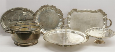 Large Group of Antique Silver Plate