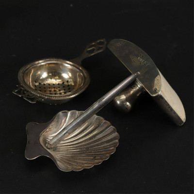 Group of English Sterling Silver Tableware, 20th C