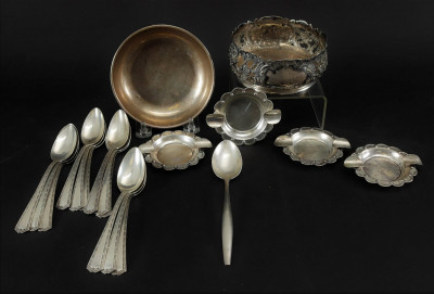 Image for Lot Group of Sterling Silver Tabletop Items