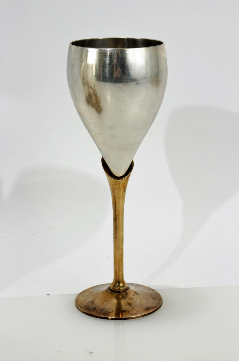 Set of 18 Mid Century Two Tone Wine Goblets