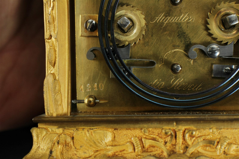 19th C. French Gilt Metal Carriage Clock