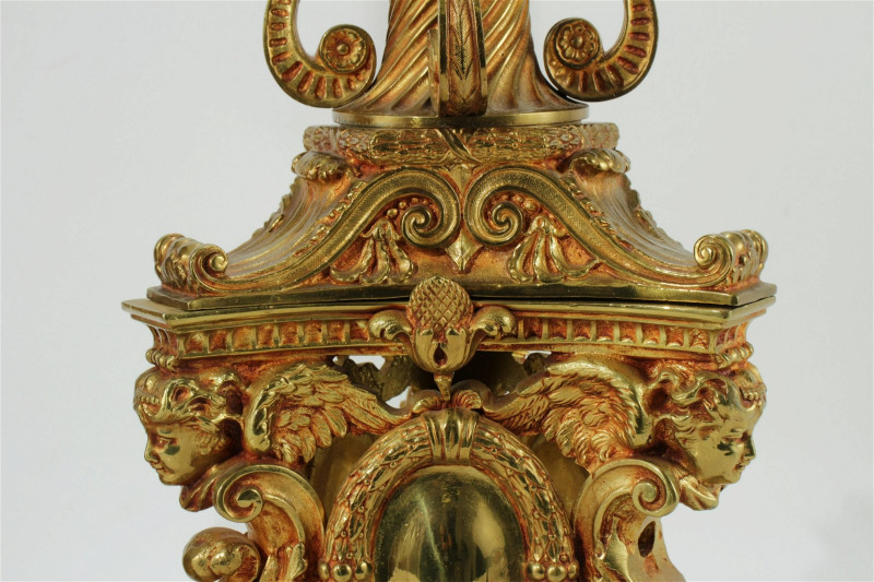 Pair of Baroque Style Cast Brass Columns