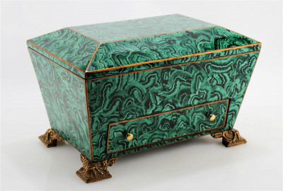 Image for Lot Maitland-Smith Regency Style Faux Malachite Box