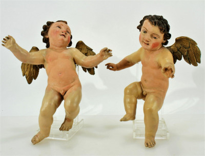 Image for Lot Pair of Spanish Baroque Style Putti, 19th C