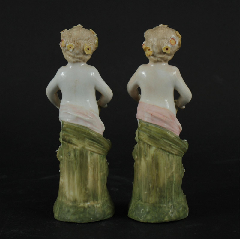 Pair of Sitzendorf Porcelain Figurines & Others