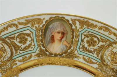 Rosenthal Gilt Embossed Miniature Portrait Plates