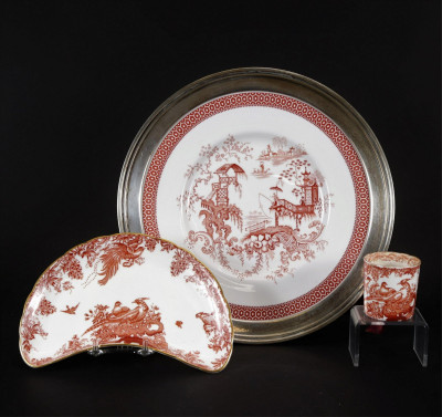Image for Lot Bone China Chinoiserie Dishes