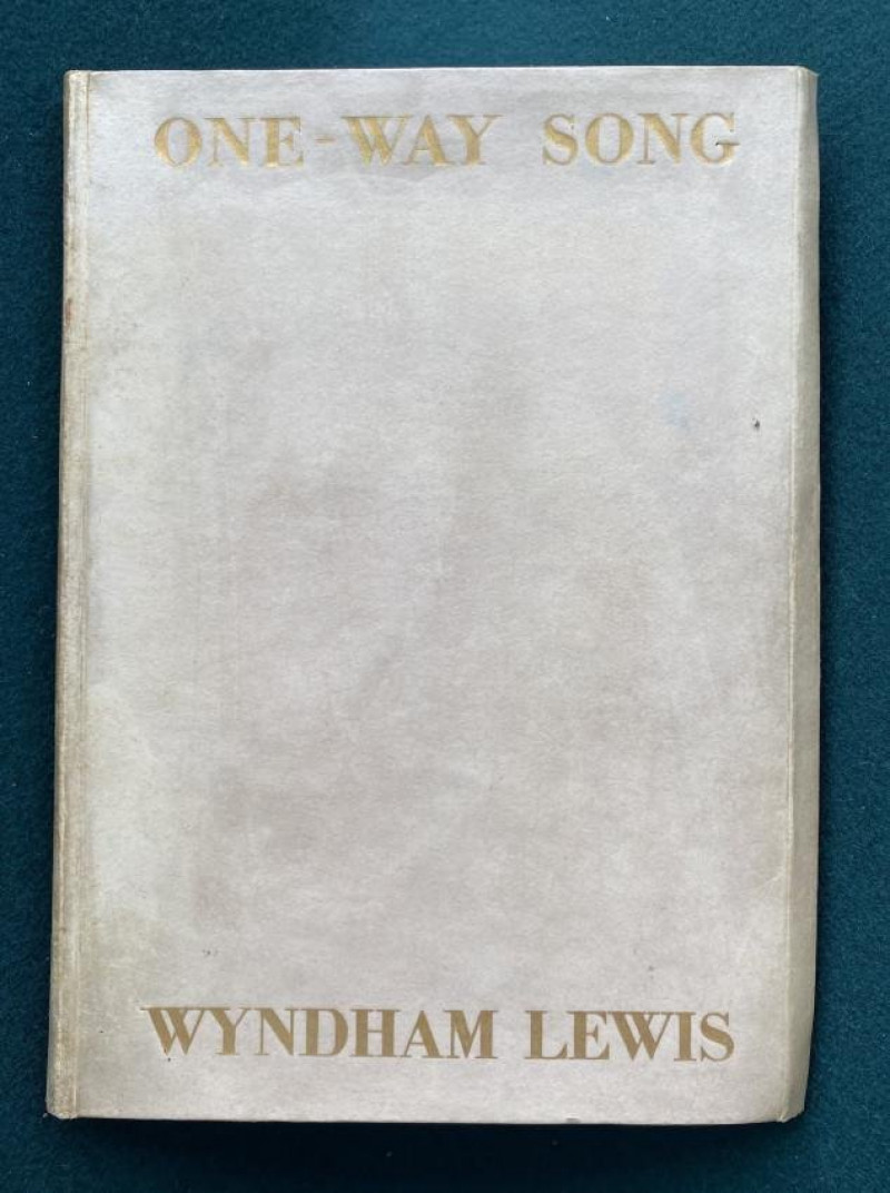 Wyndham Lewis 'One-Way Song' signed ltd 1933