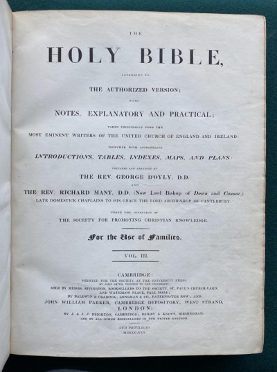 Cheyne / Miller Family Bible - Bible & vaccination