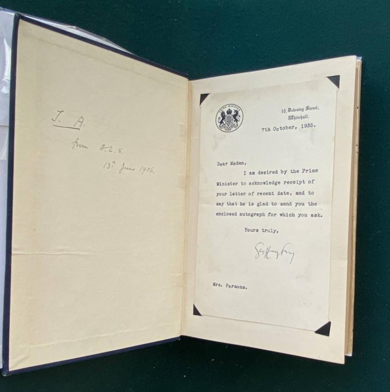 S. Baldwin signature as Prime Minister Oct. 1935