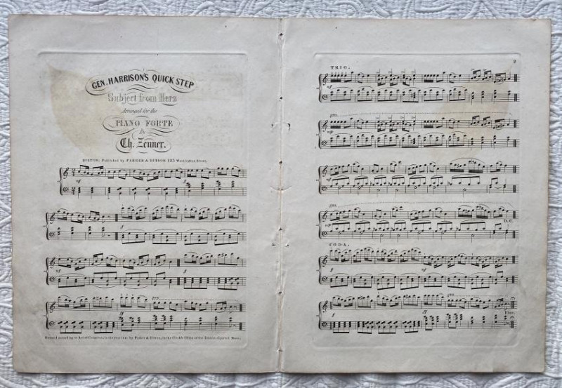 1840 Presidential Campaign - 3 pieces Whig music