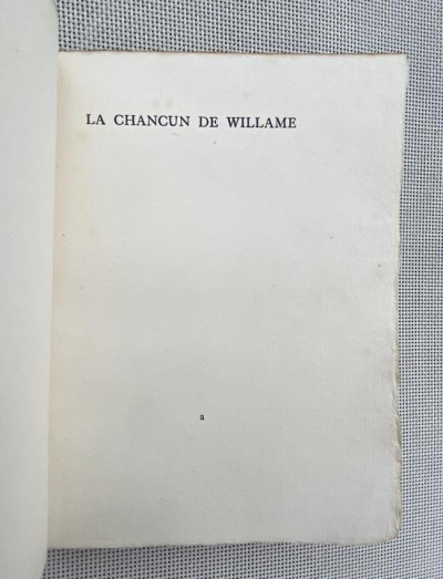 1903 Chancun de Willeme one of 200 scarce work