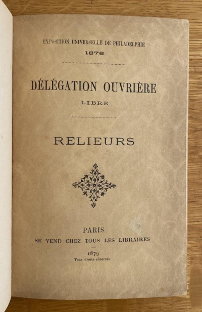 Report: French binder on the Centennial Expo 1876