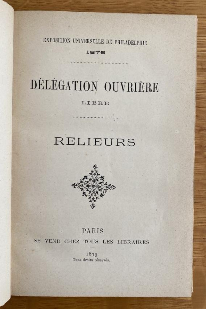 Report: French binder on the Centennial Expo 1876