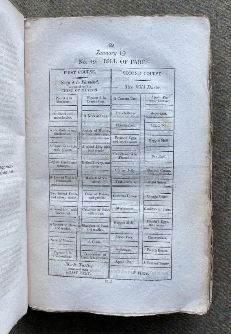 1805 Simpson cook book, uncut in original boards