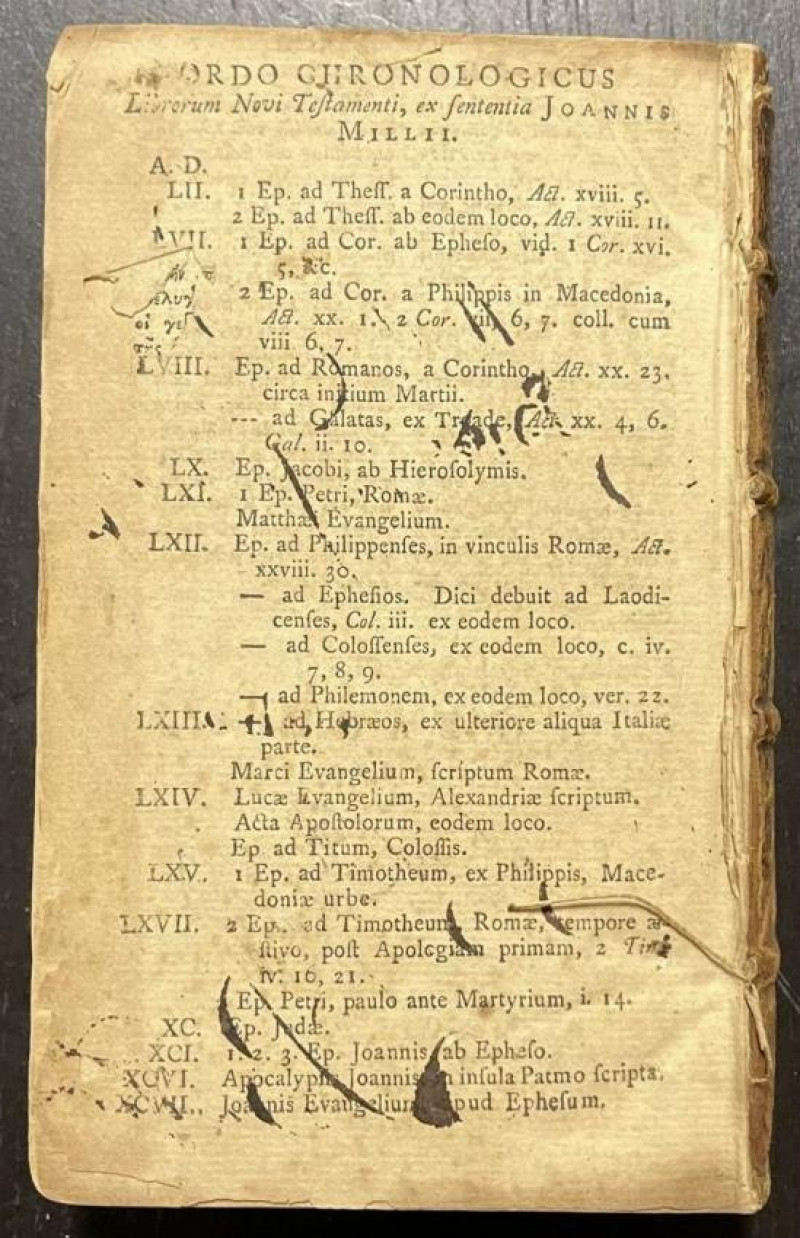 Mill 1760 BIBLE IN GREEK Rev. War Harvard ms Notes