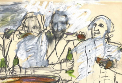 Image for Lot [POP ART]. PIZZA EATERS #2. 1963 Watercolor