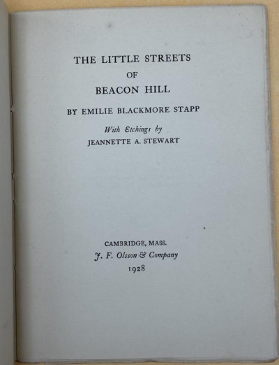 (BOSTON) THE LITTLE STREETS OF BEACON HILL 1929