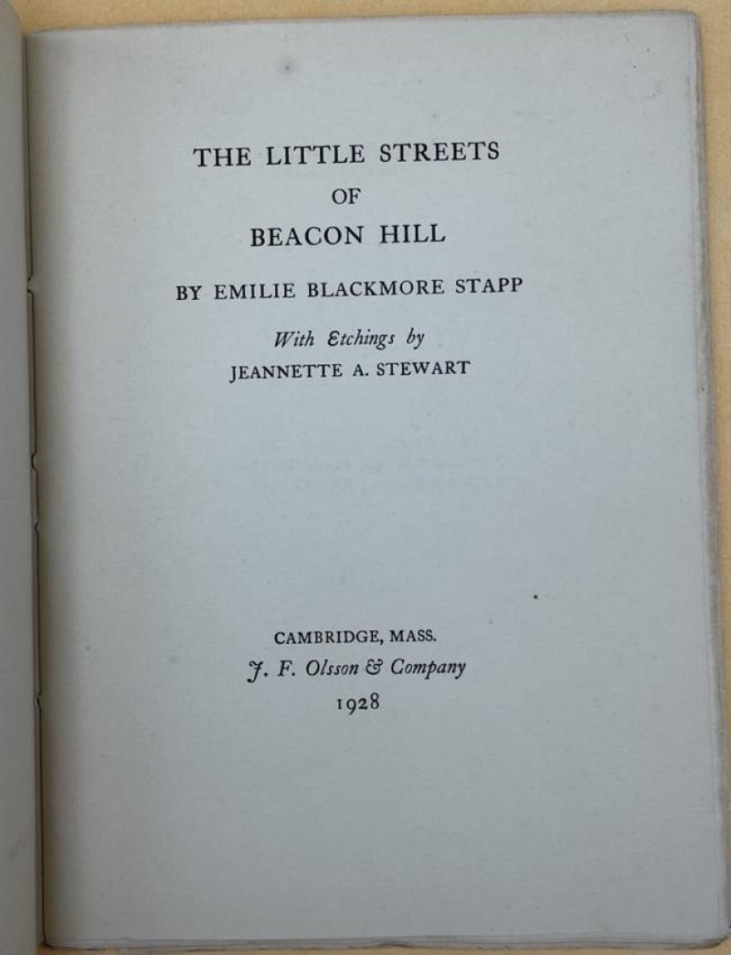(BOSTON) THE LITTLE STREETS OF BEACON HILL 1929