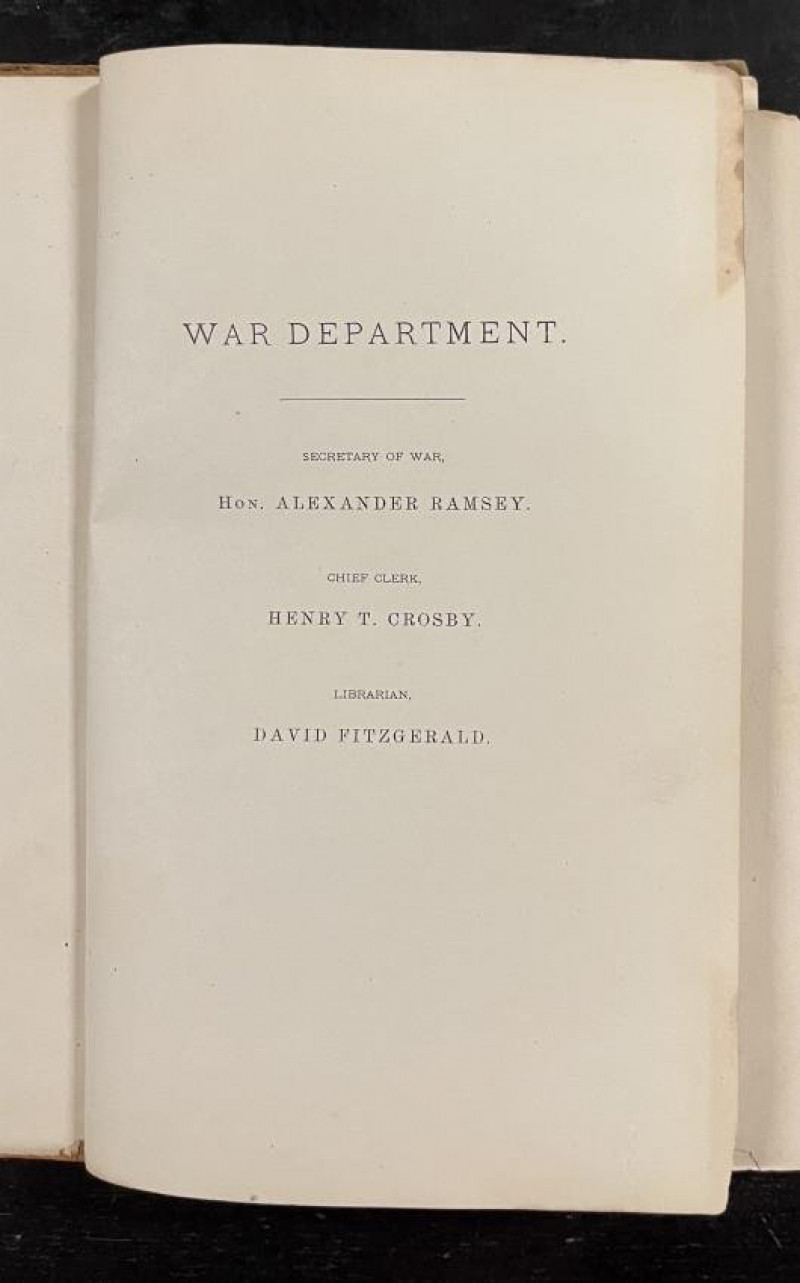 1880 War Dept. Library Catalog signed by Librarian