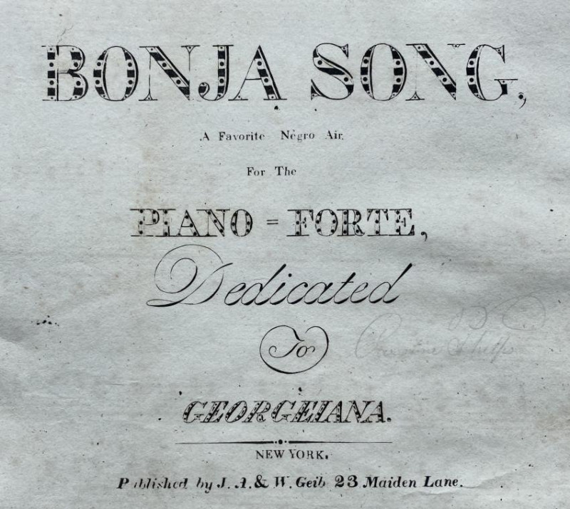 The "Bonja Song" 1st music to mention the banjo.