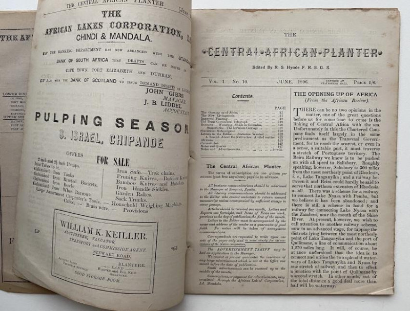 3 issues 'Central African Planter' 1896