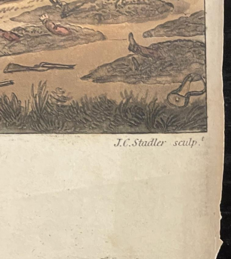 Four early hand colored engravings Napoleon wars
