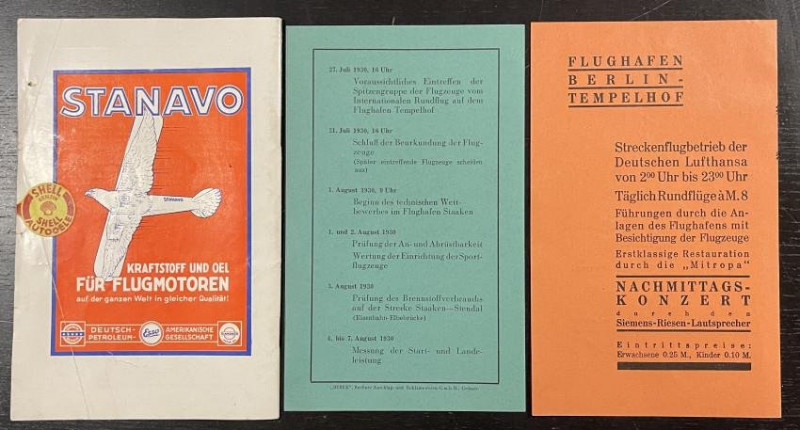 1930 German AERO-CLUB Program Book & Ephemera