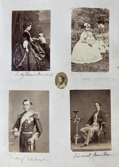 Royalty pair of 1868 photos group portraits + key